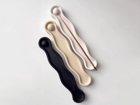 Molde silicona porta sahumerio ondulado